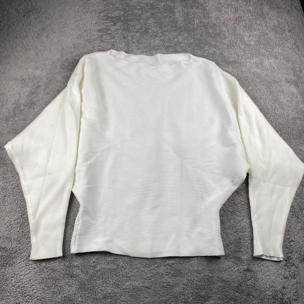 Gaberly‎ Sweater Boat Neck Dolman Sleeve Womens Small White